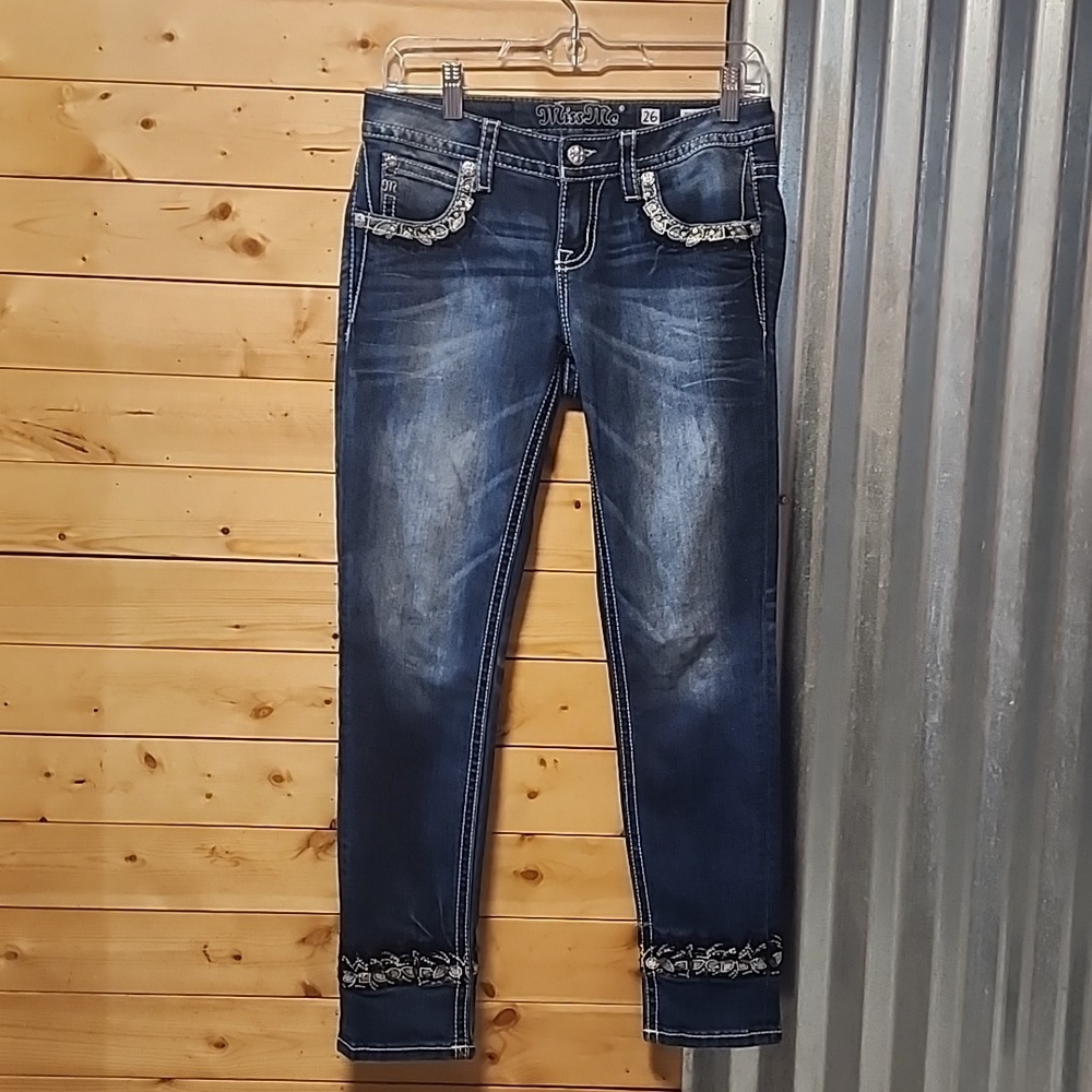 Miss Me Jeans Size 26 Mid Rise Cuffed Skinny